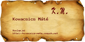 Kovacsics Máté névjegykártya